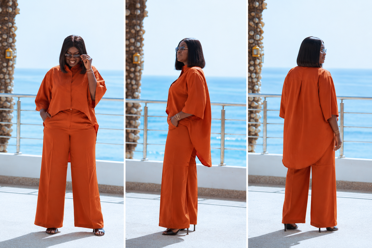 Ensemble en lin à chemise oversize