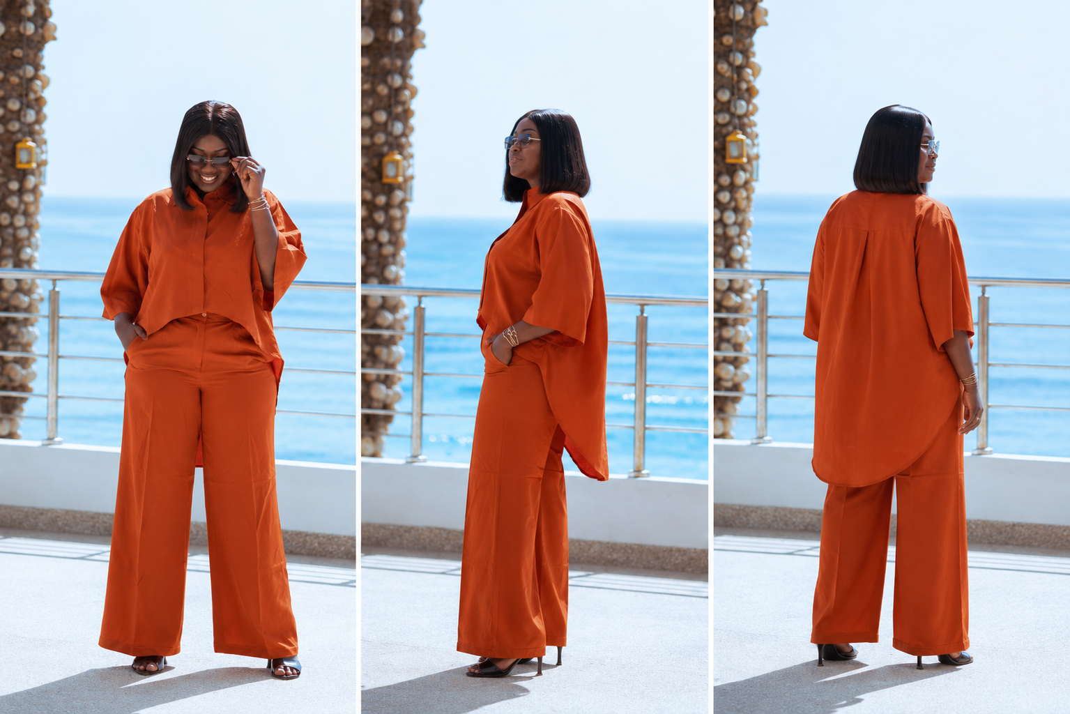 Ensemble en lin à chemise oversize
