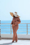 Ensemble en lin terracotta